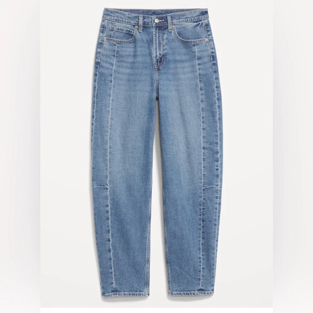 High-Waisted Barrel Ankle Jeans - Picture 2 of 8